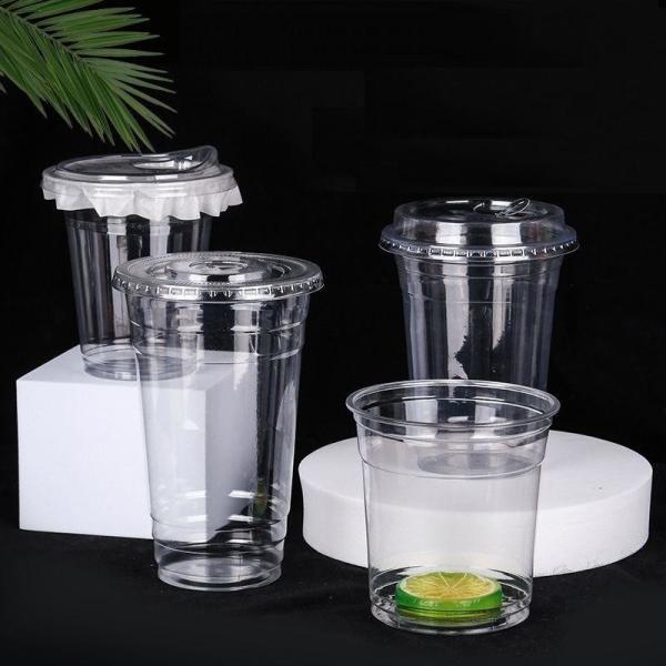 Copo transparente de PLA φ90mm 16oz Copo compostable Amigo del medio ambiente