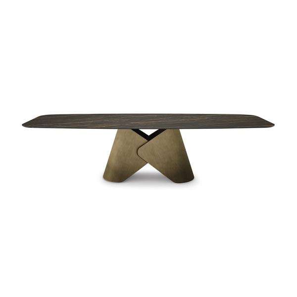 High Quality Luxury Home Dining Room Furniture Retangular Table Restaurant Marble Stainless Steel Dining Table