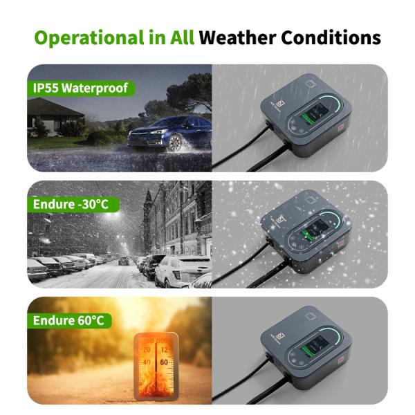 22 кВт трехфазная быстрая зарядка Smart Home Wallbox сертифицированный CE Настенное зарядное устройство для электромобилей IP65 водонепроницаемая поддержка Подключение RFID / WiFi / Bluetooth Доступно в белом и черном цветах