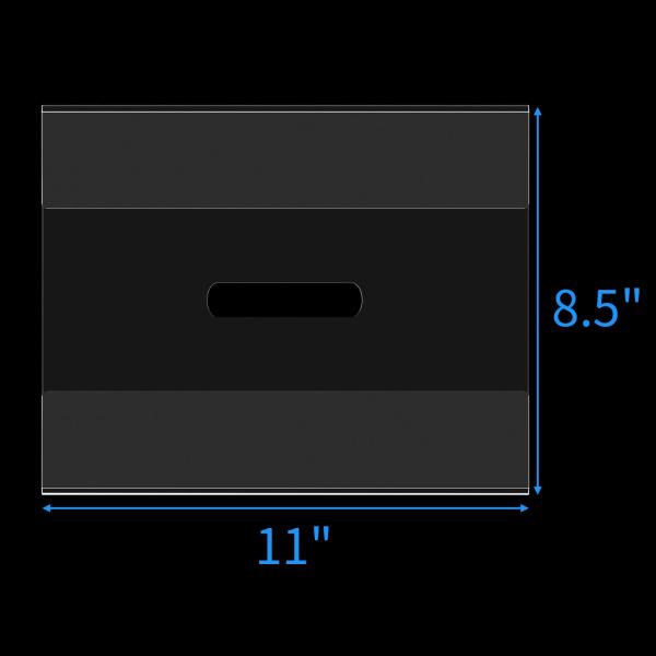 6 paquete horizontal acrílico de la pared portador de cartel 8.5 X 11 pulgadas acabado brillante sin perforación instalar