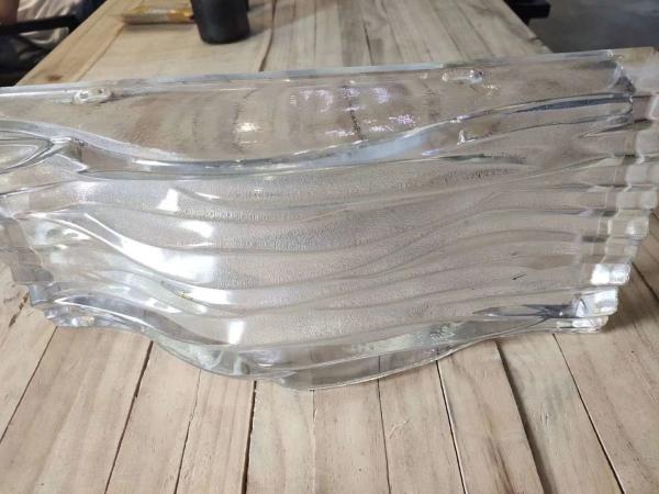 SGS Indoor Office Wall Tiling Leaded Wavy Pattern K9 Glass