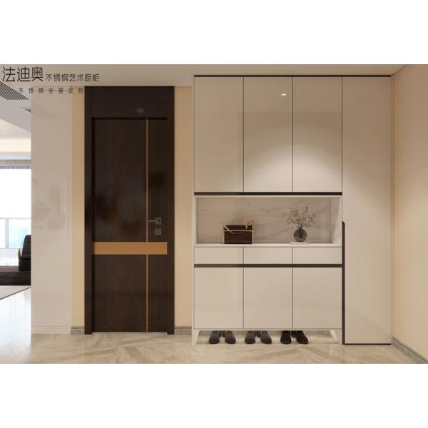 Белый входный шкаф для обуви, дверь, шкаф для хранения с черными ручками