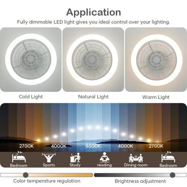 1stshine Ventilador de teto interior Design moderno para tetos baixos Poupança de energia Vento natural