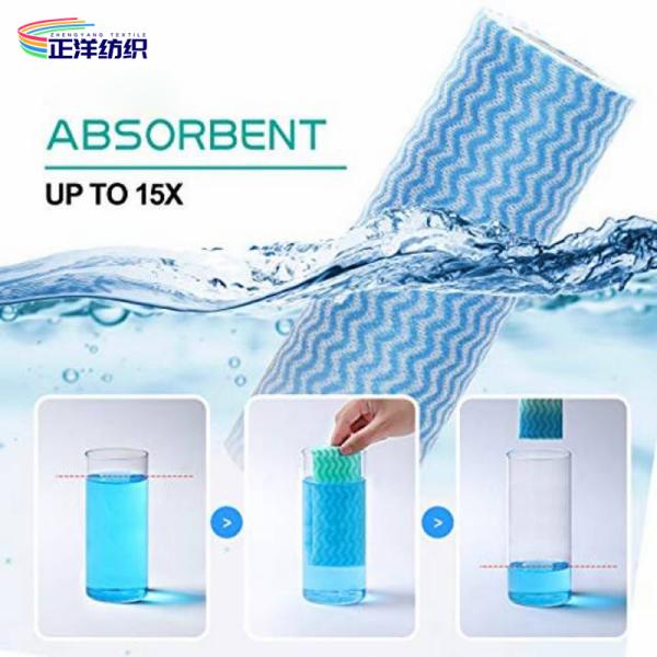 Wood Pulp Non Woven Kitchen Towel Roll 50 Pcs Fabric 60gsm Disposable Cleaning Rags