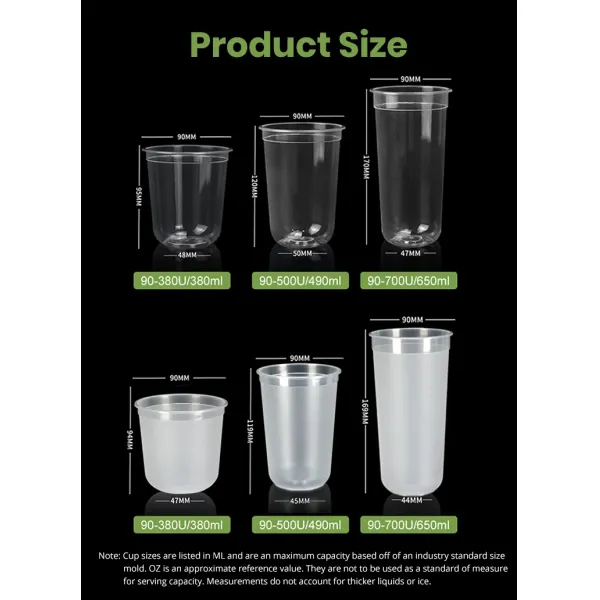 Frosted Portable U Shaped Plastic Cups For Tea Coffee And Drinks