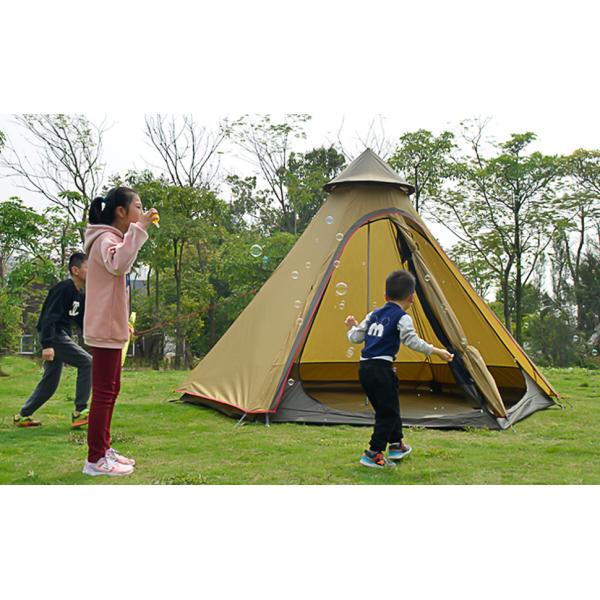 Outdoor Camping Retro Tent, Luxury Glamping Tent Waterproof Canvas Tents for Family Camping Outdoor Hunting Party