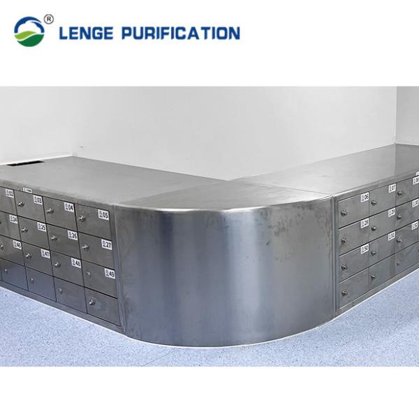 2200 * 350 * 600 Brushed Dull Polish Stainless Steel Shoe Stand With lockers