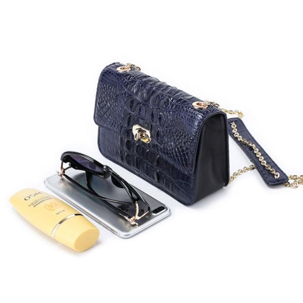 Fashion crocodile skull leather bag for women with one shoulder slung chain small square bag