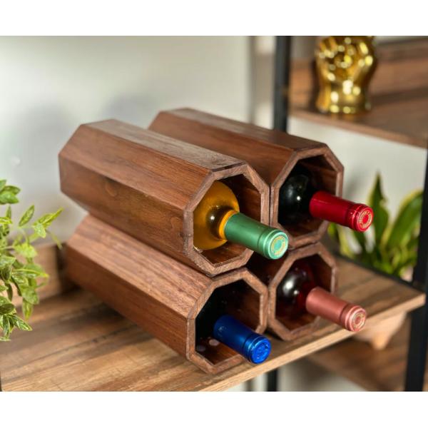 High Quantity Stackable Wooden Wine Holder for Customizable Made Countertop Wine Rack