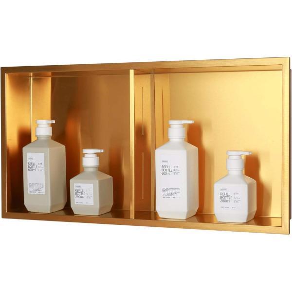 24x12 Inch Recessed Shower Shelves Bathroom Storage Niche Gold Color