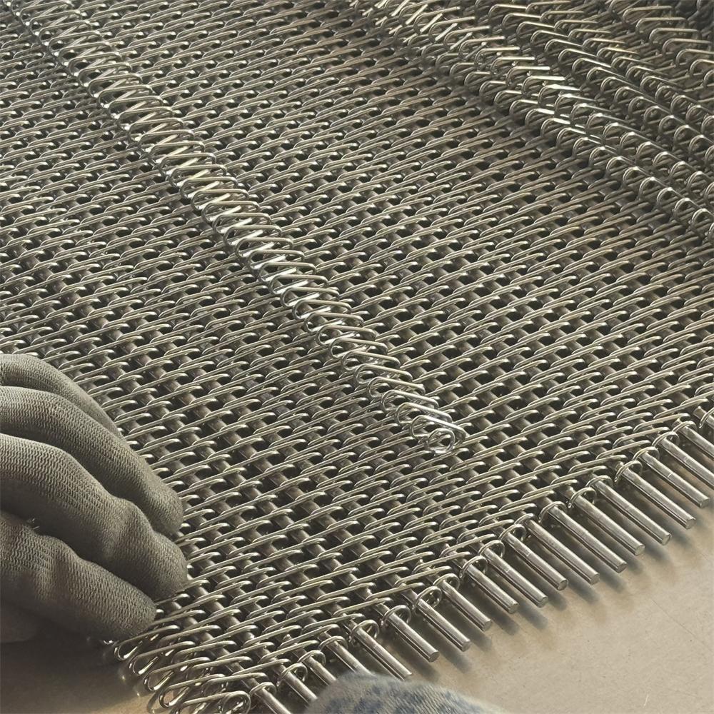 316 Stainless Steel Spiral Weave Wire Mesh Conveyor Belt for Meat Processing Line