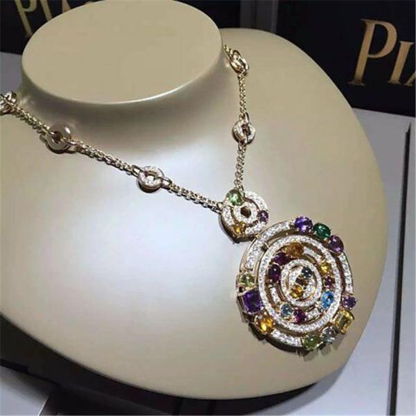 Luxury jewe factory necklace 18k gold white gold yellow gold rose gold gem diamond  necklace