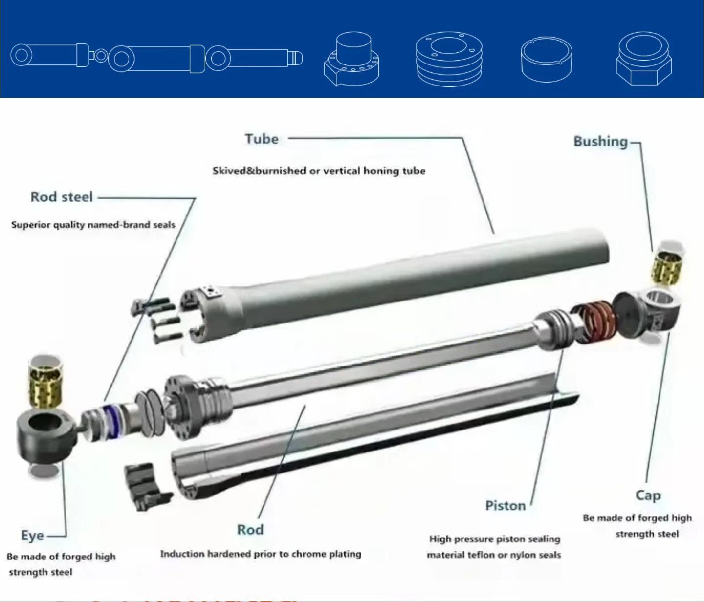 CAT E374D 374F Excavator Hydraulic Cylinder Piston Rod OEM
