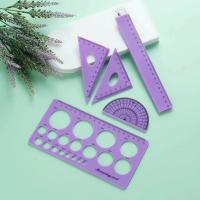 4 Pcs Set 12 polegadas Direito / Triângulo Regra Flexível Matemática Geometria Ferramenta Para Classe Escolar Office Kids