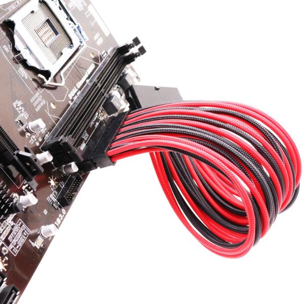 New 8Pin PCI-E Male to Dual 8(6+2)-Pin+6Pin PCI-E Power Extension Cable -Red