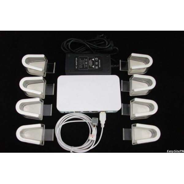 COMER 8 USB Ports Security Alarm System Acrylic Display Tablets Stand Brackets