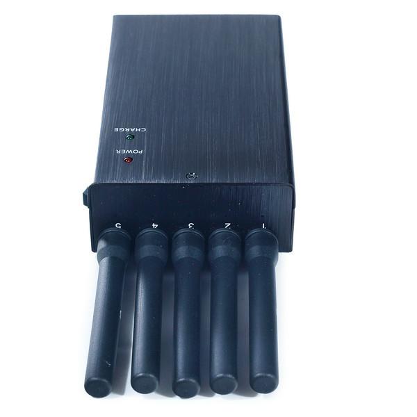 5 Antenna Portable High Power Handheld Cell Phone GSM CDMA DCS PHS 3G 4G LTE WiMax Signal Jammer Blocker W/ 20M Radius