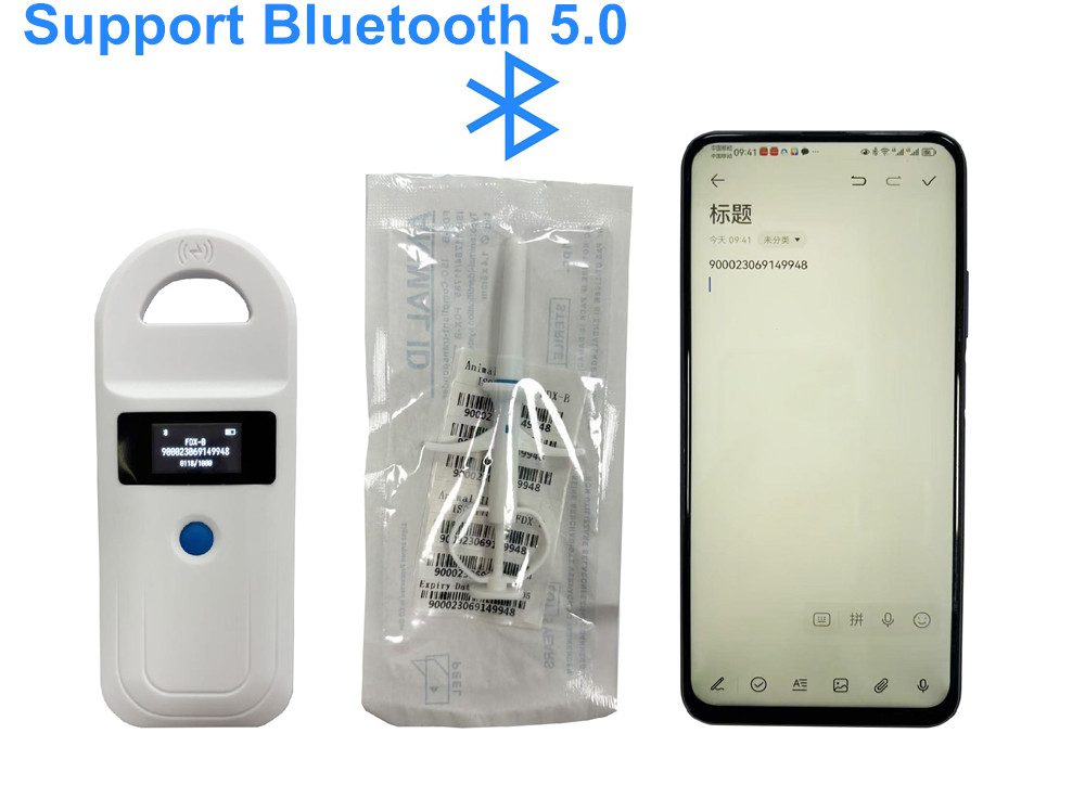 Portable Bluetooth 134.2Khz/125Khz Dual Frequency Microchip RFID Reader For Cats and Dogs