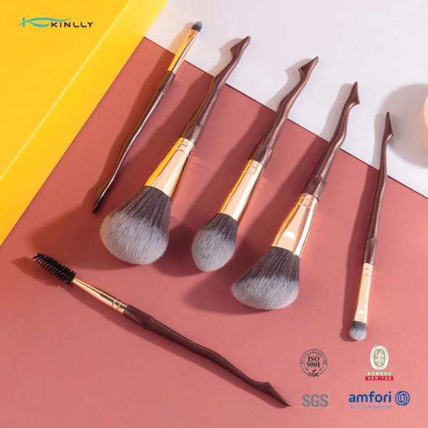 Professional 6PCS Plastic Makeup Brush Set Synthetic Hair For Blush Foundation Eye Shadow