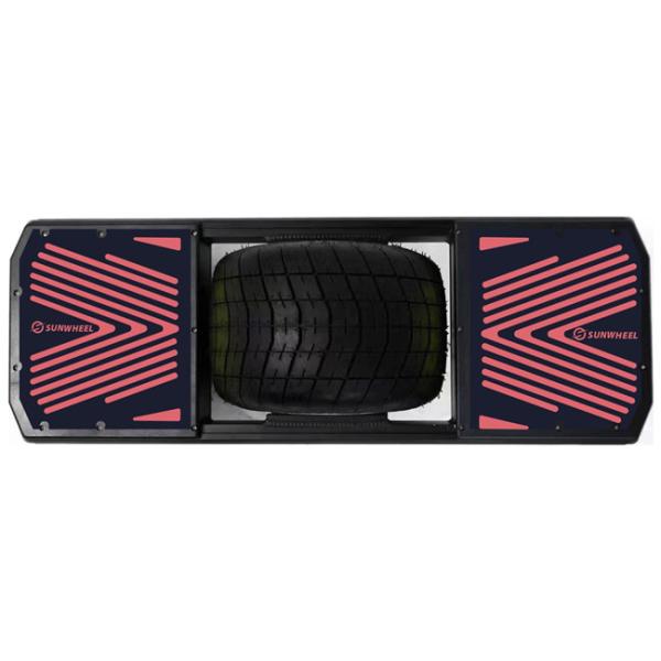 a roda grande de 16m/H 7Ah 1000W equilibra a placa 35km a 40km