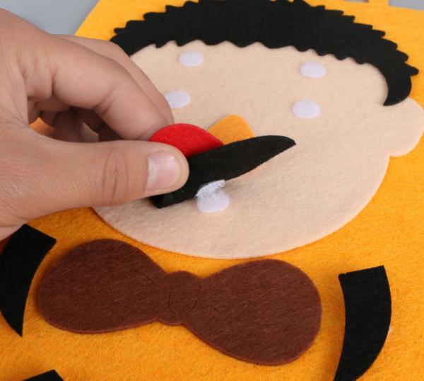 Felt Puzzle Toys Kids DIY Facial Expression Emotion Changing for Children Learning Education Velcro Sticks 30 X 30cm