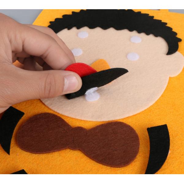Felt Puzzle Toys Kids DIY Facial Expression Emotion Changing for Children Learning Education Velcro Sticks 30 X 30cm