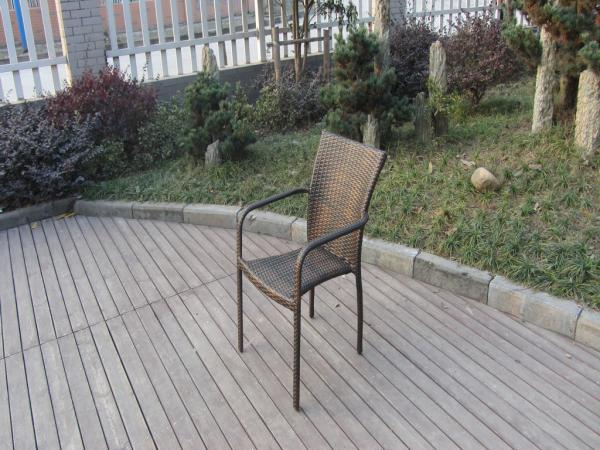 Dark Brown Rattan Garden Dining Sets With Table And 8pcs Arms Chair