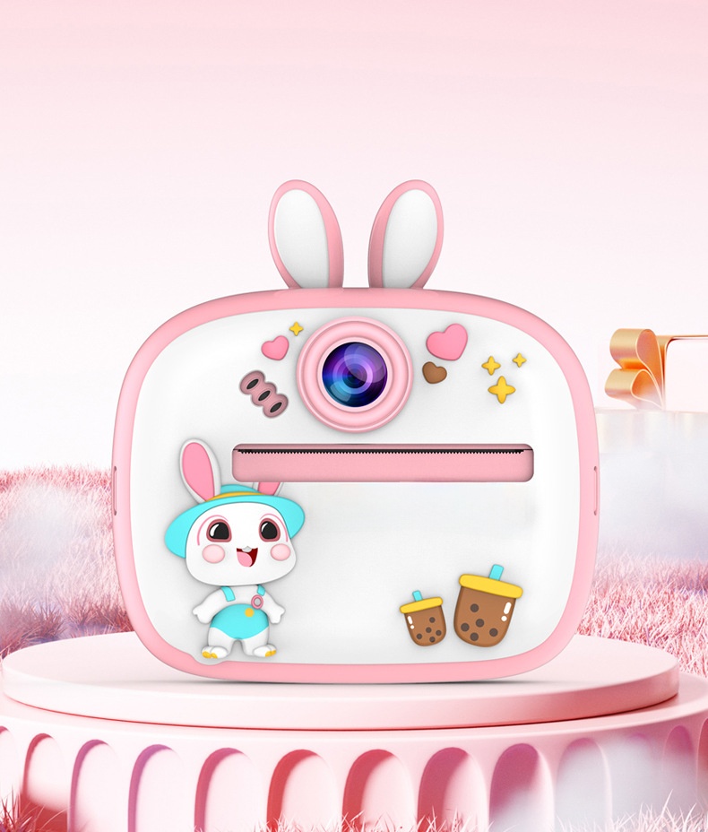 Instant Print Children's Digital Thermal Mini Camera with CMOS Sensor MicroSD Plastic 4K Video 2.4