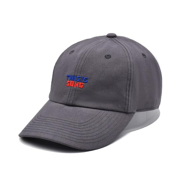 Embroidered Cotton Baseball Cap With Unstructured Shape Curved Visor 6 Eyelets