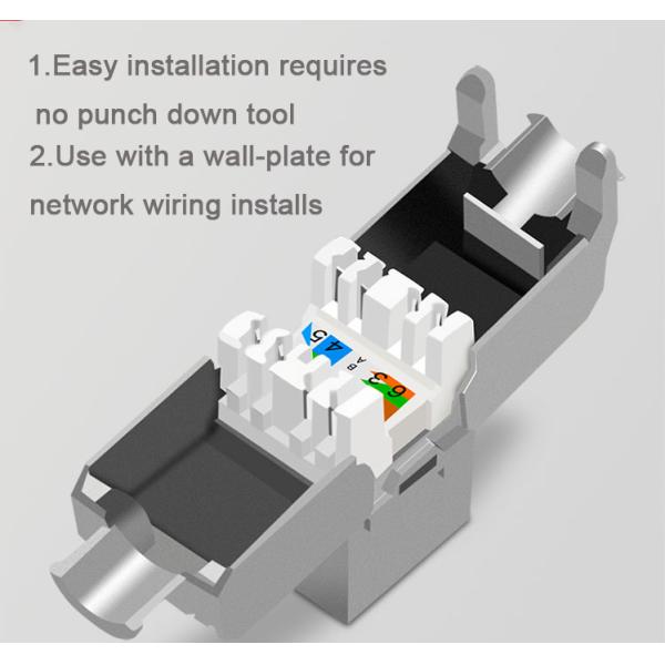 Защищаемое гнездо RJ45 Toolless FTP Keystone Джек Cat6 Cat6a 8P8C