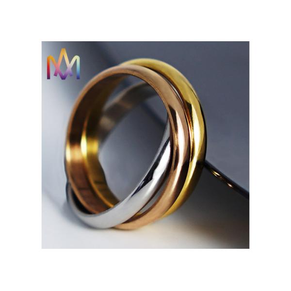 grueso de 1.5m m tres anillos grabados apilables del pedazo