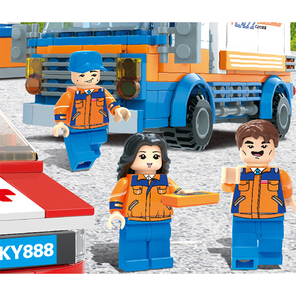 Lightweight Building Blocks Educational Toys City Logistic Medical Rescue Vehicle