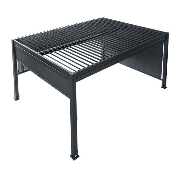 Outdoor Aluminum Bioclimatic Canopy AJUNION Waterproof Louver Garden Pergolas Bridge