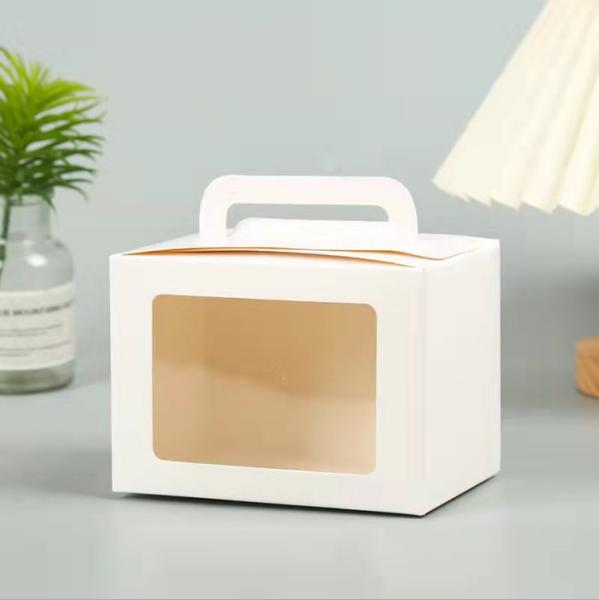 Kraft Paper Cookie Baking Candy Sweet Gift Packaging Box Clear PVC Transparent Window