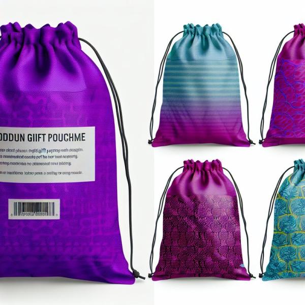 Adults' Drawstring Gift Pouches with Solid Pattern Women's Solid