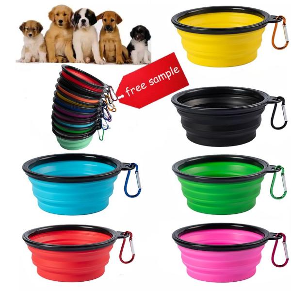 Silicone Collapsible Pet Feeder Bowls for Dogs Cats Small Animals Rounded Portable Water
