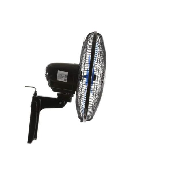 Black 4 Blade Small Wall Mount Fan 90°C Oscillating High Velocity Quiet