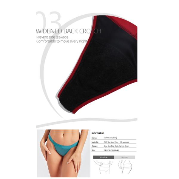 Multi-Color High-Stretch Four-Layer Leakproof Physiological Pants  Women'S Menstrual Period Underwear Thongs