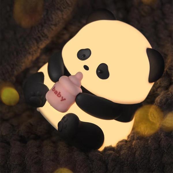 New Cute Animal Lithium Battery Operated Silicone Timer Night Light Baby Lamp Silicone Panda Night Light For Gifts