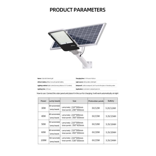 Solar Powered Led Garden Lights 3030 Smd Led Lamp For Road 210x500mm