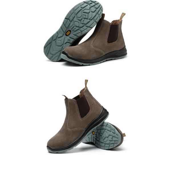 Unisex Suede Steel Toe Anti Smashing Pu Work Shoes Boots For Welding
