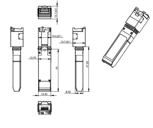 10 Гбит SFP медный приемопередатчик совместим с коммутаторами CISCO/HP/Huawei/H3C/Juniper/ZTE