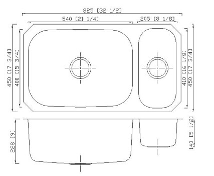 Датчик СС кухонной раковины 16 шара двойника финиша сатинировки материальный без Фаусет