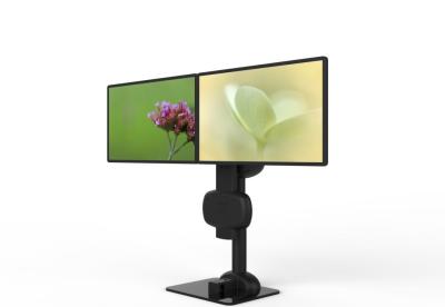 Electric Lifting Rotating Dual Monitor Arm Stand For Relieve Neck And Lumbar Stiffness