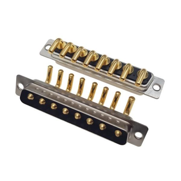 Full Gold Plated D-SUB High Power 8W8 Male Right Angle DIP Connector For Medical Machine