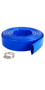 PVC Lay Flat Pump Discharge Hose With Aluminum Camlock C & E Fittings, Cam Lock Fitting Type F included, Heavy Duty