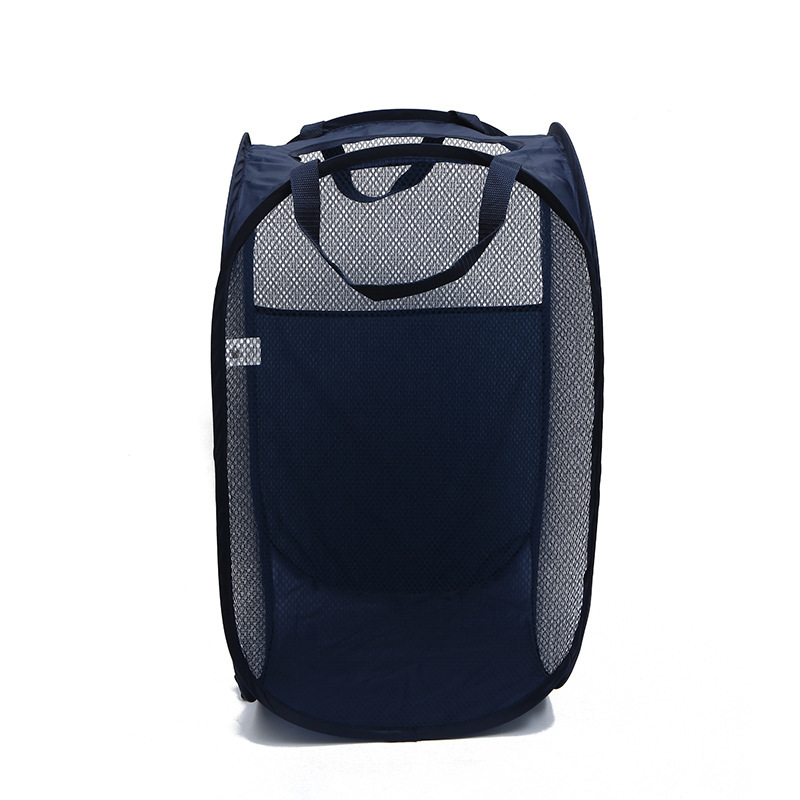 Home Storage Folding Laundry Basket Cloth Standing Type Pop Basket for Bathroom Use Foldable Bag
