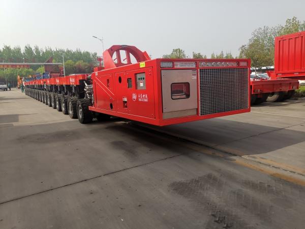 200T Hydraulic Multi Axis Low Flat Bed Semi Trailer With Jost Kingpin
