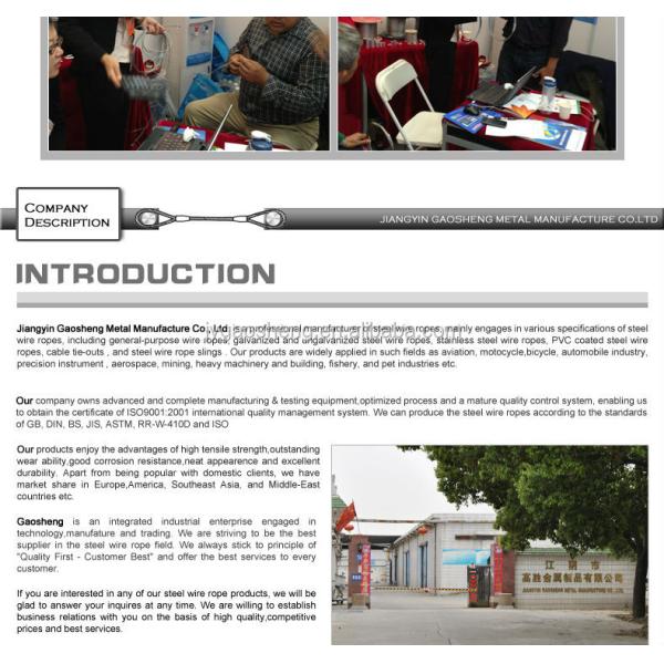 6mm Tow Steel Cable Wire Rope Sling