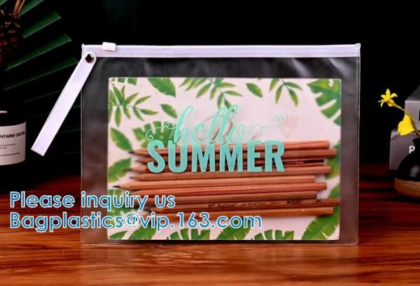 Biodegradable Custom Logo Travel Vinyl Waterproof Beach Zipper Cosmetic Bag TPU PVC Toilet Wash Bag